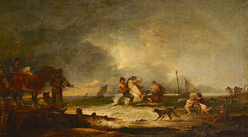 Swimming Horses at Brighton, 1796, Francis Bourgeois