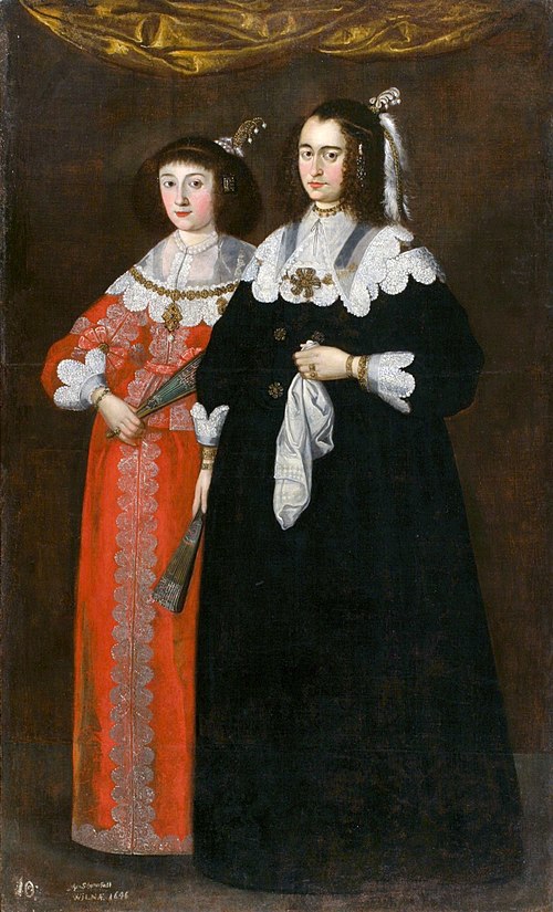 Portrait of Catherine Potocka and Maria Lupu (daughter of Vasile Lupu), two wives of Janusz Radziwił, 1646, Johann Schröter