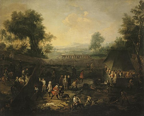 Wild Boar Hunt, 1711, Jean Pierre van, the younger Bredael
