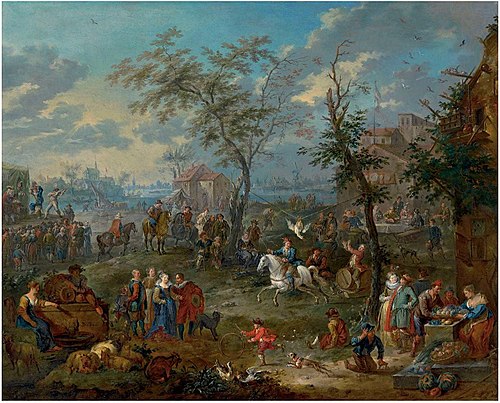 Village Feast, 1717, Jean Pierre van, the younger Bredael