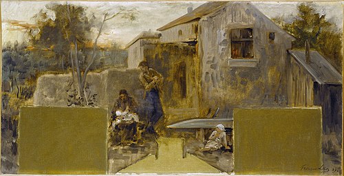 Esquisse pour la sale des mariages de la mairie de Nogent-sur-Marne : La famille, 1889, François Lafon