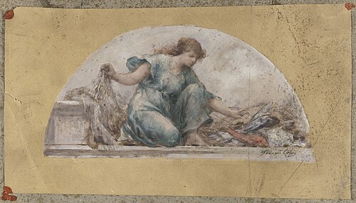 Esquisse pour la salle à manger de l'Hôtel de Ville, la Pêche, 1893, François Lafon