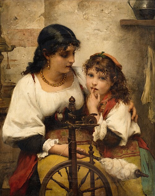 At the spinning wheel, 1882, François Lafon