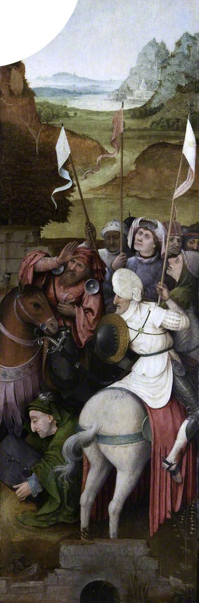 The Mounted Escort of the Magi (triptych, inside of right wing), 1500, Jérôme Bosch