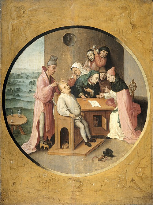 L’extraction de la Pierre de folie, 1552, Jérôme Bosch