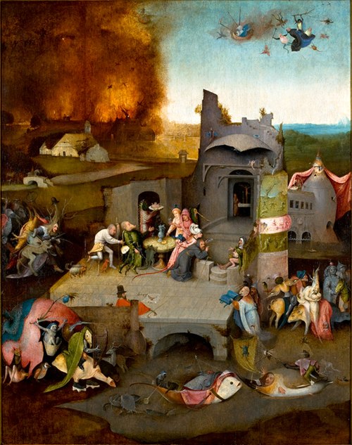 La tentation de saint Antoine., 1500, Jérôme Bosch