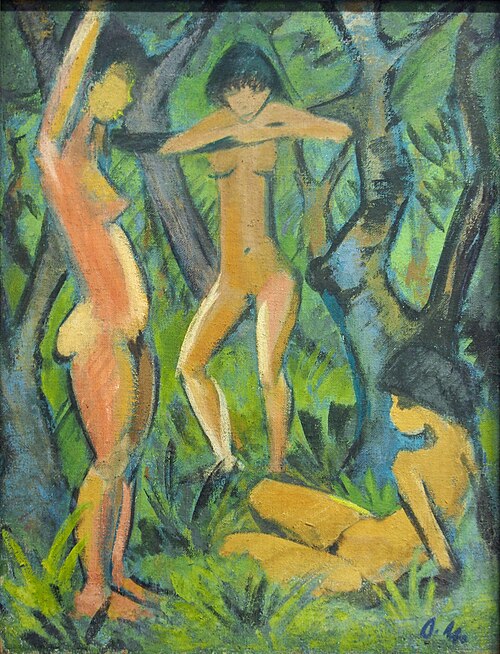Three Nudes in the Forest, 1911, Otto Müller