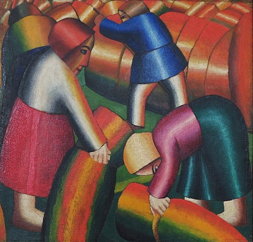 Moissonneuses/Récolte de seigle II, 1912, Kasimir Malevitch