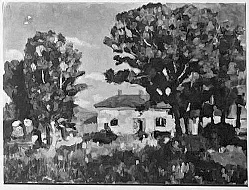 Paysage avec maison blanche, 1920, Kasimir Malevitch