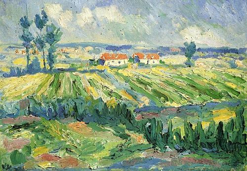 Paysage, champs, 1920, Kasimir Malevitch