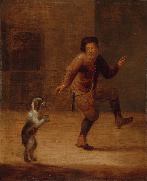 A man dancing with a dog, 1650, François Verwilt