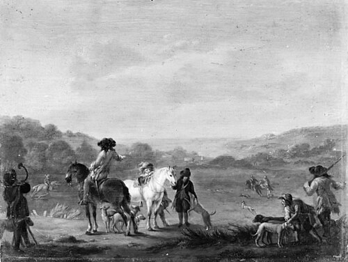 En harejagt, 1734, Johann Salomon Wahl