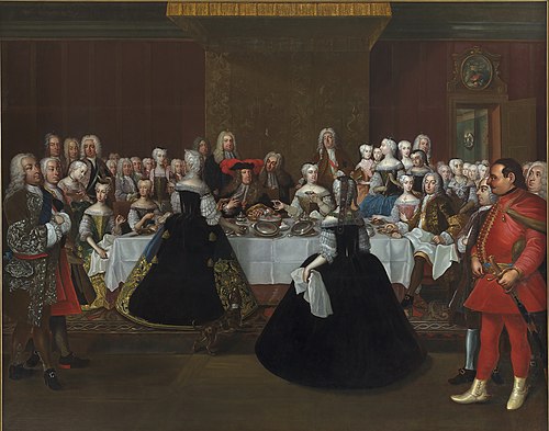A Banquet at the Court of the German Emperor Charles VI, , Johann Salomon Wahl