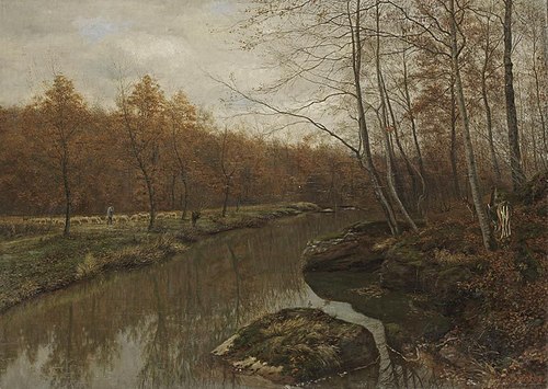 Waldbach im Spätherbst, , Julius Kornbeck