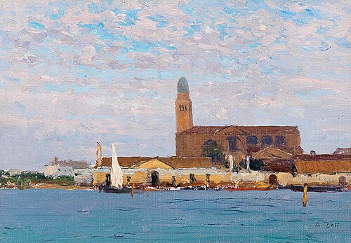 A view of the cathedral in Chioggia, 1927, Alfred Zoff