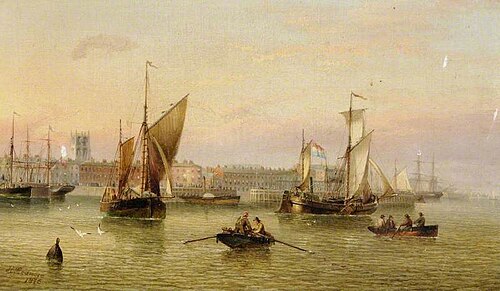 Hull Pier from the Humber, 1875, Henry Redmore