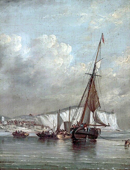 Fishing Boats with White Cliffs, , Henry Redmore