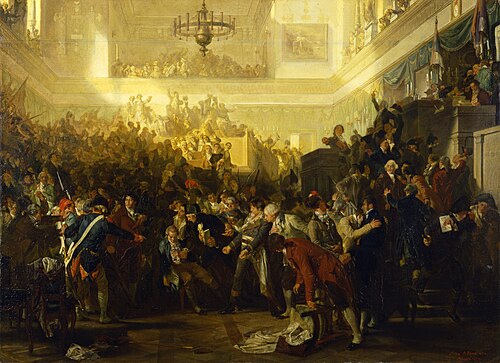 The Fall of Robespierre in the Convention on 27 July 1794, 1870, Max Adamo