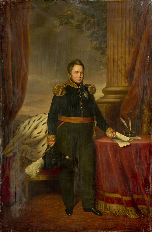 Portrait of William I, king of Netherlands, 1835, Jan Baptist van der Hulst
