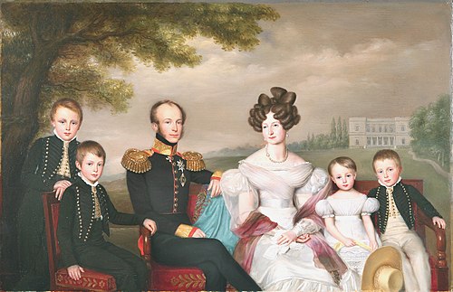 King William II with his family., 1832, Jan Baptist van der Hulst