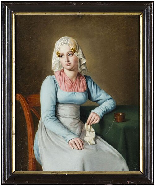 Portret van een jonge vrouw, 1830, Albert Gerrits Swart