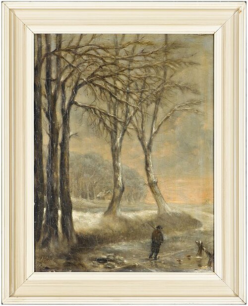 Winters landschap met wandelaar, 1893, Albert Martin