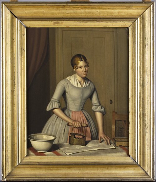 Voorstelling van een jonge vrouw. 'De strijkster', 1852, Cornelis Wester