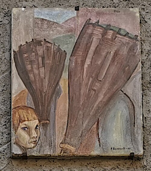 Contadini con gerla, 1961, Franco Benevelli