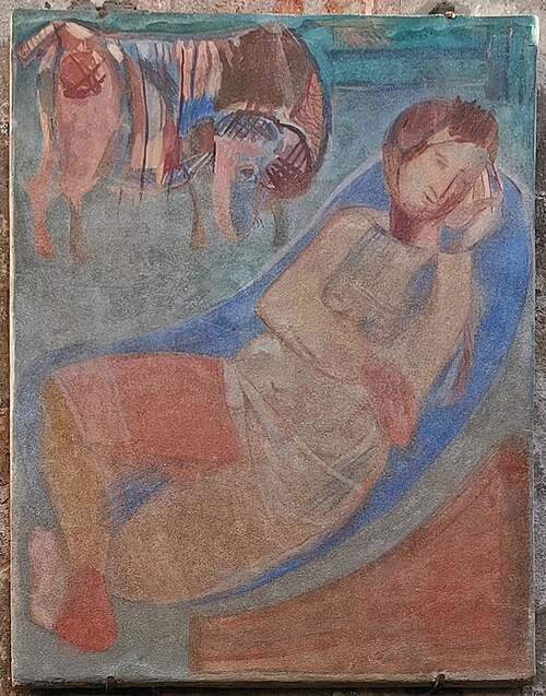 Figura femminile sdraiata con capra, 1961, William Ottolini