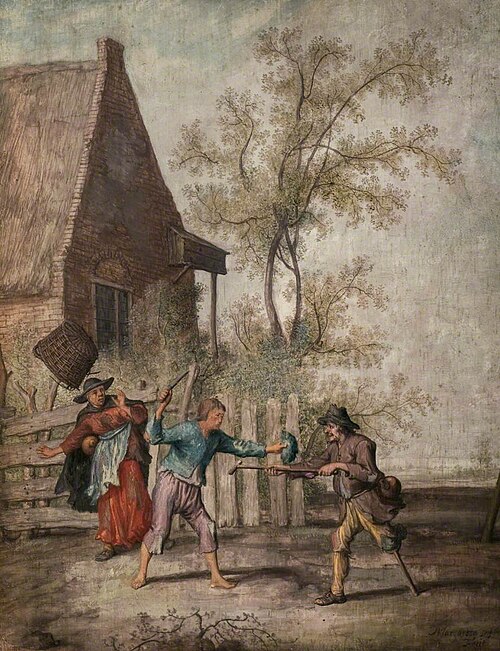Two Frisian Beggars Fighting, , Margareta de Heer