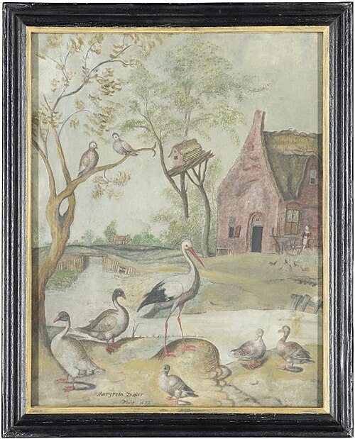 Landschap met boerenhuis en vrouwtje, 1653, Margareta de Heer