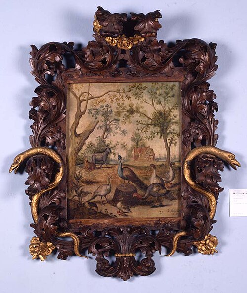 Boerenhof met pauwen en andere vogels, 1658, Margareta de Heer