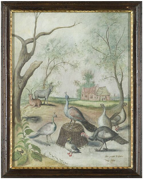 Vogellandschap bij boerderij, 1653, Margareta de Heer