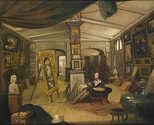 Interieur van het schildersatelier van kunstschilder Otto de Boer, 1851, Otto de Boer