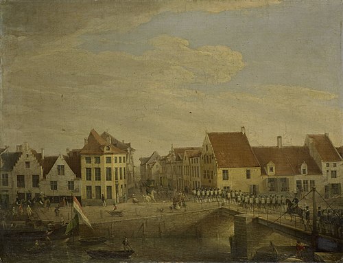 Dutch Troops passing through the Fortress of Dendermonde, 1820, Petrus Groenia