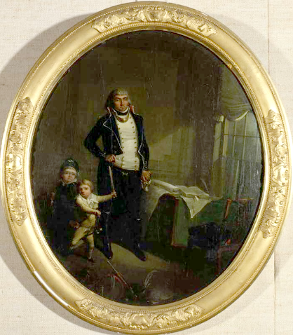 Groepsportret in grote kamer, 1795, Petrus Groenia