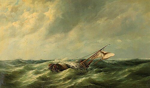 Fishing Boat in Rough Seas, 1884, Rein Miedema