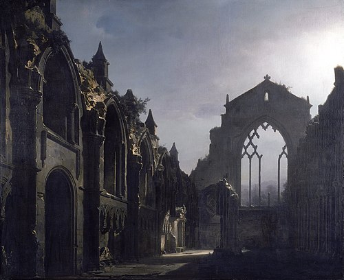 Les Ruines de la chapelle d'Holyrood, 1824, Louis Daguerre