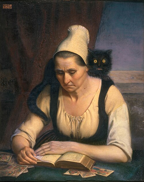 Devineresse étudiant un livre de nécromancie, 1847, Clémentine Dondey