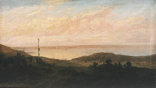 Dusk on the Lake Balaton at Almádi, , Károly Telepy