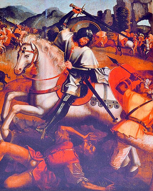 São Tiago combatendo os Mouros, 1520, Mestre da Lourinhã