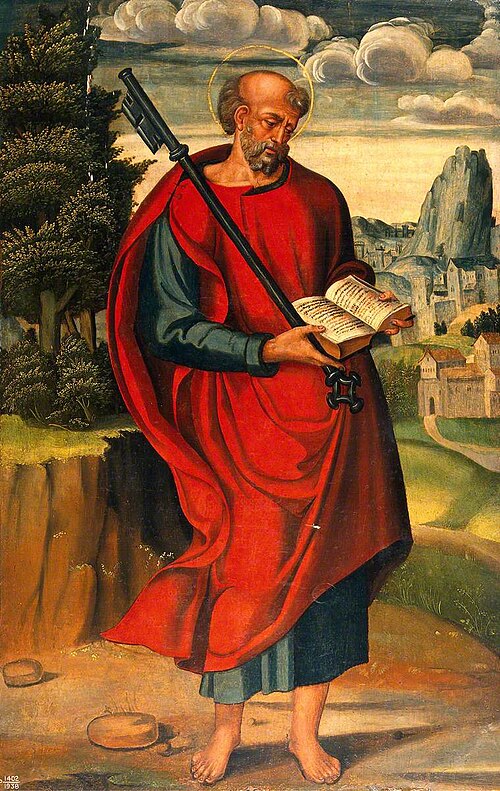 Saint Peter in a Landscape, , Raffaellino del Colle