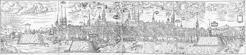 Lübeck Cityscape, 1552, Elias Diebel