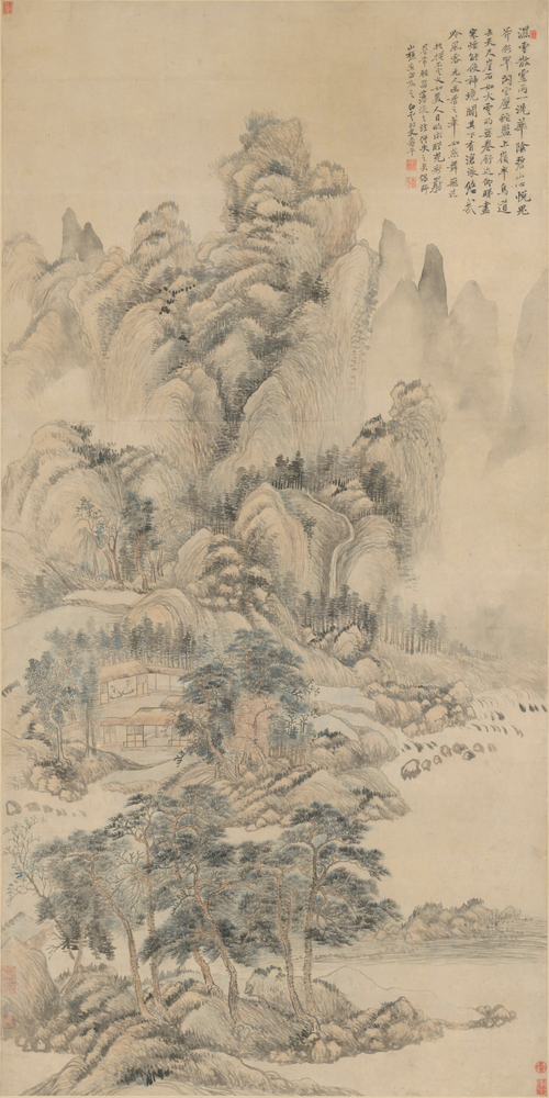 恽寿平临王蒙山水轴, , Yun Shouping