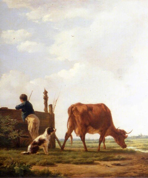 A Peasant Boy with a Cow and a Dog, 1827, Thomas Sidney Cooper