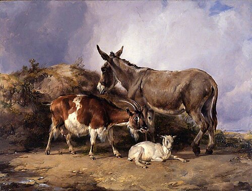 Donkey, Goat and Kid, 1838, Thomas Sidney Cooper