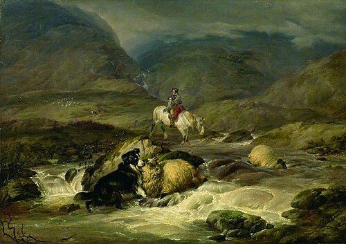 A Spate in the Highlands, 1844, Thomas Sidney Cooper