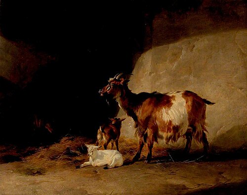 Goats and Kids in a Shed, 1846, Thomas Sidney Cooper