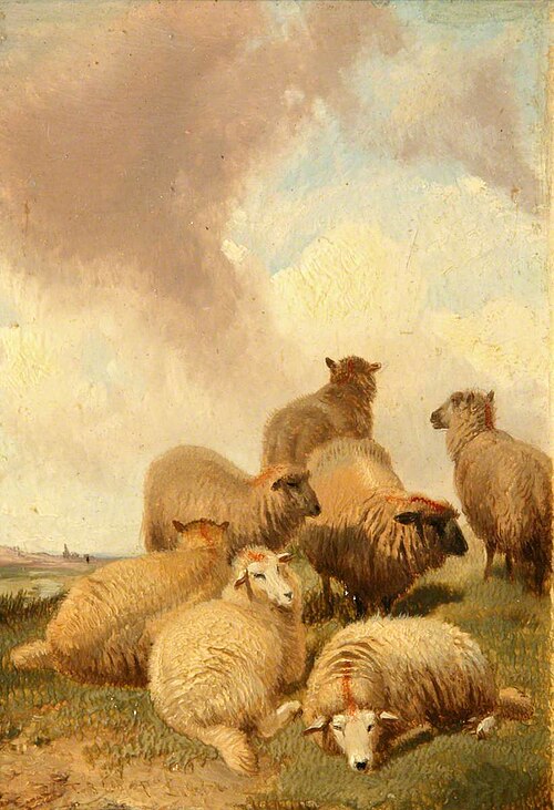 A Study of Seven Sheep, 1861, Thomas Sidney Cooper