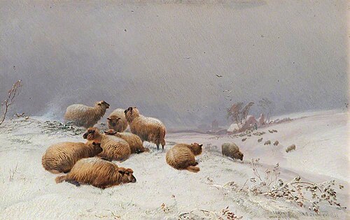 Winter Scene with Sheep, 1861, Thomas Sidney Cooper